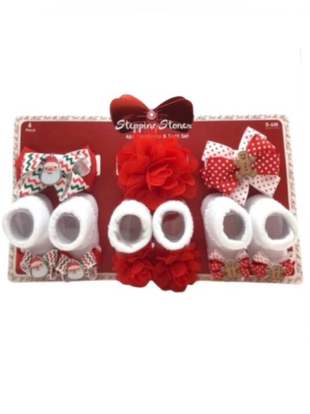 Stepping Stones Baby 6pc. Headwrap & Sock Set (NWT) (Baby 0-6 M)